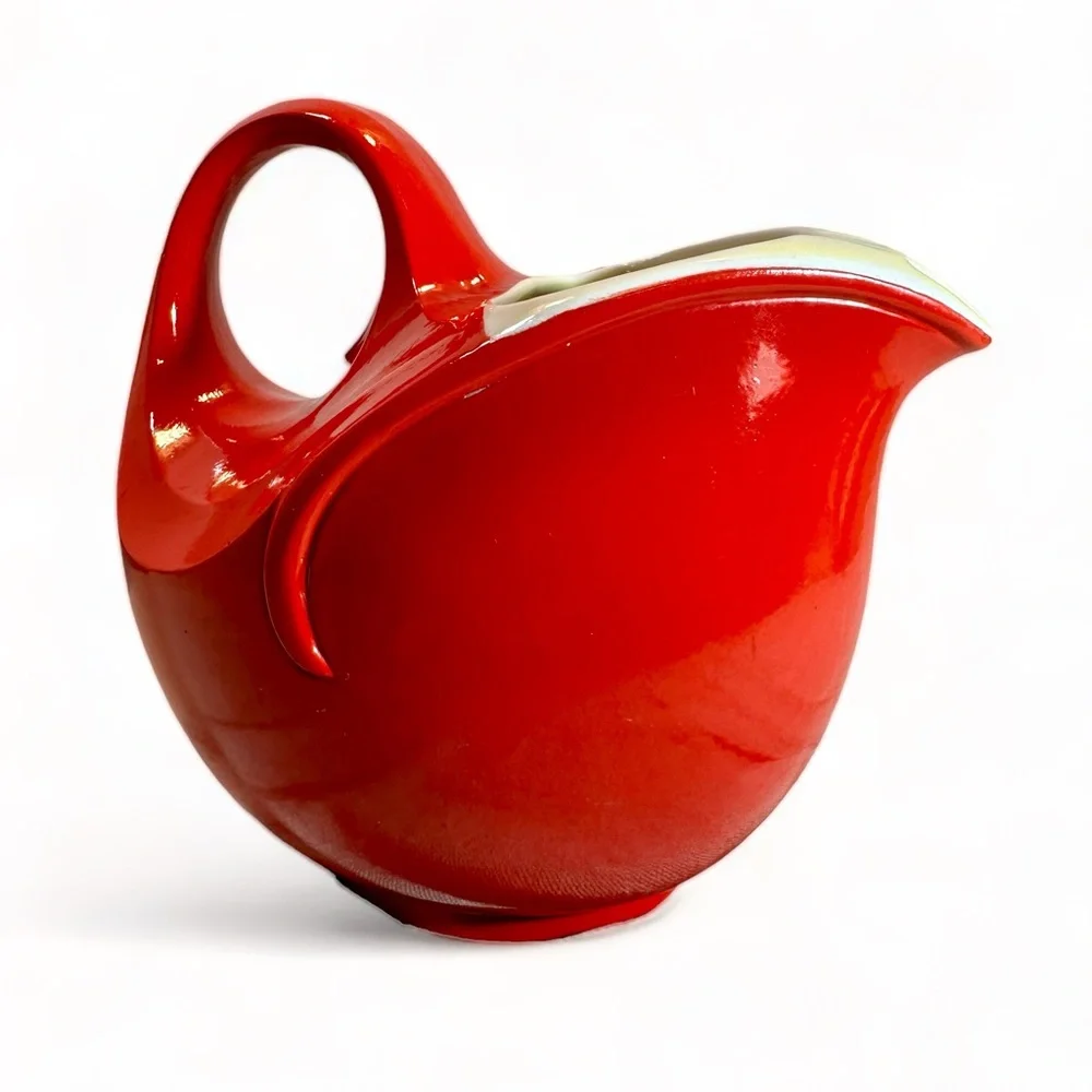 HALL CHINA Chinese Red Serving Pitcher, Art Deco, Refrigerator Ware, 1930s - Picture 4 of 12
